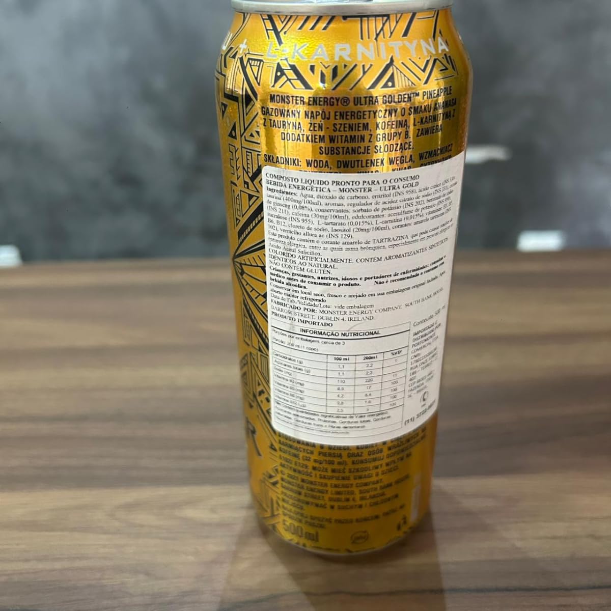 Monster Energy Ultra Gold Sem Açucar - Perfil de sabor: Abacaxi